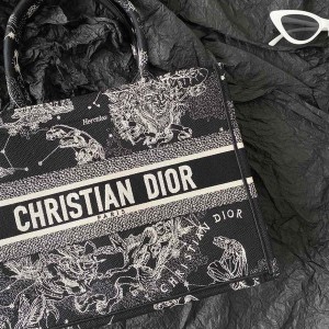 Christian Dior Book Tote Bag 36cm 1286 Toile de Jouy Zodiac Embroidery Canvas Fall/Winter 2022 Collection - Image 6