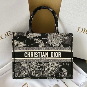 Christian Dior Book Tote Bag 36cm 1286 Toile de Jouy Zodiac Embroidery Canvas Fall/Winter 2022 Collection - Image 9