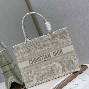 Christian Dior Book Tote Bag 36cm 1296 Chinese New Year Toile De Jouy Embroidered Canvas Fall/Winter 2022 Collection - Image 6