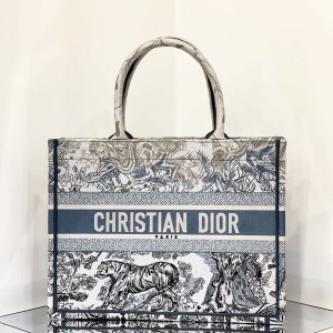 Christian Dior Book Tote Bag 36cm 1296 La Force Embroidery Canvas Fall/Winter 2022 Collection - Image 1