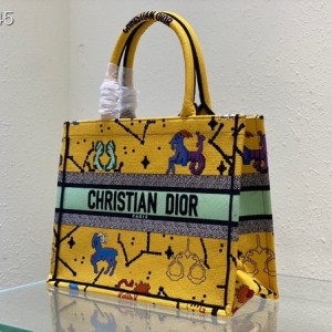 Christian Dior Book Tote Bag 36cm 1296 Lucky Dior Pixel Zodiac Embroidery Canvas Fall/Winter 2022 Collection - Image 2