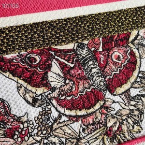 Christian Dior Book Tote Bag 36cm 1296 Lunar New Year Butterfly Embroidery Canvas Fall/Winter 2022 Collection - Image 4
