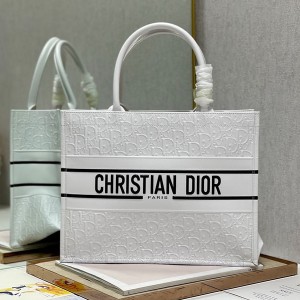 Christian Dior Book Tote Bag 36cm 1296 Oblique Calfskin Leather Embroidered Canvas Fall/Winter 2022 Collection - Image 1