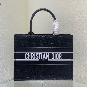 Christian Dior Book Tote Bag 36cm 1296 Oblique Calfskin Leather Embroidered Canvas Fall/Winter 2022 Collection - Image 1