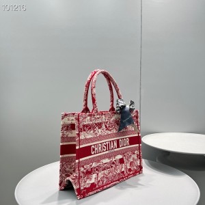 Christian Dior Book Tote Bag 36cm 93360 Chinese New Year Toile De Jouy Embroidered Canvas Fall/Winter 2022 Collection - Image 3