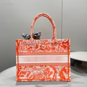 Christian Dior Book Tote Bag 36cm M1296 Chinese New Year Reverse Transparent Toile De Jouy Embroidered Canvas Fall/Winter 2022 Collection - Image 3