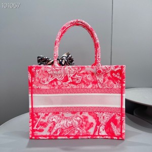 Christian Dior Book Tote Bag 36cm M1296 Chinese New Year Reverse Transparent Toile De Jouy Embroidered Canvas Fall/Winter 2022 Collection - Image 3