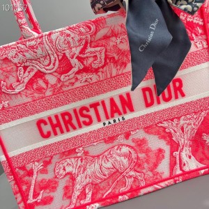 Christian Dior Book Tote Bag 36cm M1296 Chinese New Year Reverse Transparent Toile De Jouy Embroidered Canvas Fall/Winter 2022 Collection - Image 4