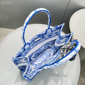 Christian Dior Book Tote Bag 36cm M1296 Chinese New Year Reverse Transparent Toile De Jouy Embroidered Canvas Fall/Winter 2022 Collection - Image 7