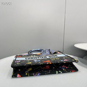 Christian Dior Book Tote Bag 36cm M1296 Lucky Dior Pixel Zodiac Embroidery Canvas Fall/Winter 2022 Collection - Image 4