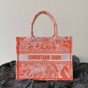 Christian Dior Book Tote Bag 36cm M1296 Toile de Jouy Reverse Transparent Embroidery Canvas Fall/Winter 2022 Collection - Image 3