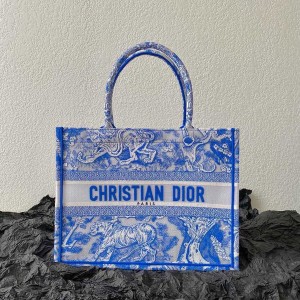 Christian Dior Book Tote Bag 36cm M1296 Toile de Jouy Reverse Transparent Embroidery Canvas Fall/Winter 2022 Collection - Image 3