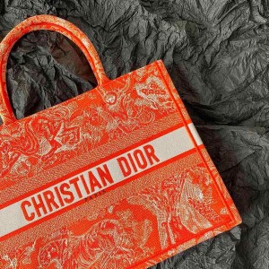 Christian Dior Book Tote Bag 36cm M1296 Toile de Jouy Reverse Transparent Embroidery Canvas Fall/Winter 2022 Collection - Image 5