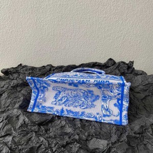 Christian Dior Book Tote Bag 36cm M1296 Toile de Jouy Reverse Transparent Embroidery Canvas Fall/Winter 2022 Collection - Image 6