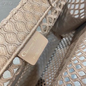 Christian Dior Book Tote Bag 36cm Mesh Embroidery Canvas Spring/Summer 2021 Collection - Image 4