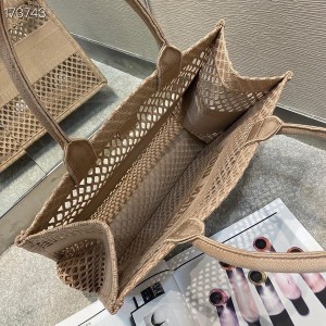 Christian Dior Book Tote Bag 36cm Mesh Embroidery Canvas Spring/Summer 2021 Collection - Image 5