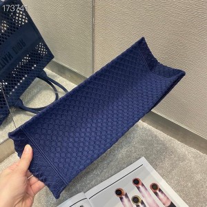 Christian Dior Book Tote Bag 36cm Mesh Embroidery Canvas Spring/Summer 2021 Collection - Image 6