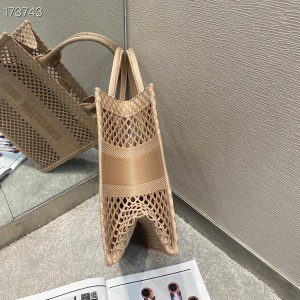 Christian Dior Book Tote Bag 36cm Mesh Embroidery Canvas Spring/Summer 2021 Collection - Image 8