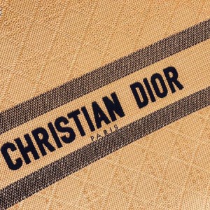 Christian Dior Book Tote Bag 42cm 1286 Cannage Raffia Embroidered Canvas Fall/Winter 2022 Collection - Image 6