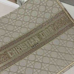Christian Dior Book Tote Bag 42cm 1286 Cannage Strass Embroidered Canvas Fall/Winter 2022 Collection - Image 7