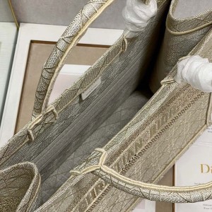 Christian Dior Book Tote Bag 42cm 1286 Cannage Strass Embroidered Canvas Fall/Winter 2022 Collection - Image 8