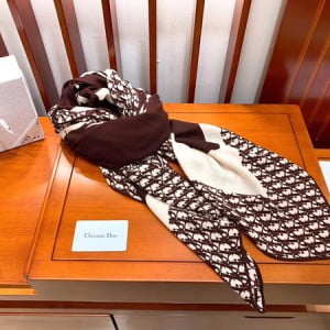 Christian Dior CD Oblique Large Motif Cashmere Scarf 140cm Fall/Winter 2019 Collection - Image 3