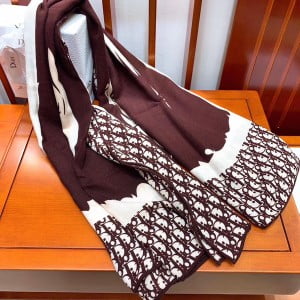 Christian Dior CD Oblique Large Motif Cashmere Scarf 140cm Fall/Winter 2019 Collection - Image 6