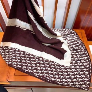 Christian Dior CD Oblique Large Motif Cashmere Scarf 140cm Fall/Winter 2019 Collection - Image 8