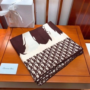Christian Dior CD Oblique Large Motif Cashmere Scarf 140cm Fall/Winter 2019 Collection - Image 10