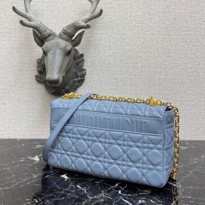 Christian Dior Caro Bag 28cm 281200 Gold Hardware Lambskin Leather Spring/Summer 2022 Collection - Image 3