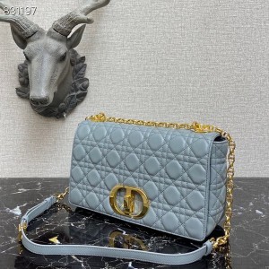 Christian Dior Caro Bag 28cm 281200 Gold Hardware Lambskin Leather Spring/Summer 2022 Collection - Image 3
