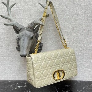 Christian Dior Caro Bag 28cm 281200 Gold Hardware Lambskin Leather Spring/Summer 2022 Collection - Image 4
