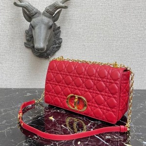 Christian Dior Caro Bag 28cm 281200 Gold Hardware Lambskin Leather Spring/Summer 2022 Collection - Image 4