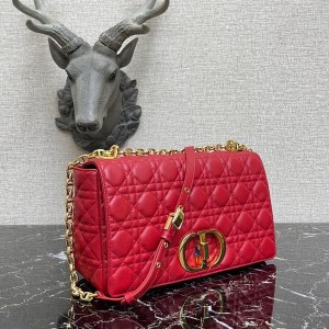 Christian Dior Caro Bag 28cm 281200 Gold Hardware Lambskin Leather Spring/Summer 2022 Collection - Image 5