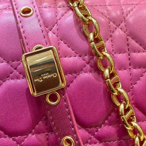 Christian Dior Caro Bag 28cm 281200 Gold Hardware Lambskin Leather Spring/Summer 2022 Collection - Image 8