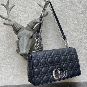 Christian Dior Caro Bag 28cm 281200 Silver Hardware Grained Lambskin Leather Spring/Summer 2022 Collection - Image 3