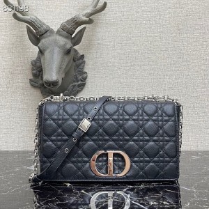 Christian Dior Caro Bag 28cm 281200 Silver Hardware Grained Lambskin Leather Spring/Summer 2022 Collection - Image 4