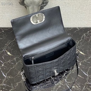 Christian Dior Caro Bag 28cm 281200 Silver Hardware Grained Lambskin Leather Spring/Summer 2022 Collection - Image 5