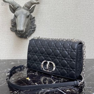 Christian Dior Caro Bag 28cm 281200 Silver Hardware Grained Lambskin Leather Spring/Summer 2022 Collection - Image 6