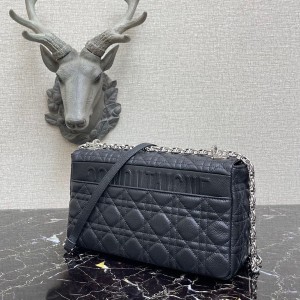 Christian Dior Caro Bag 28cm 281200 Silver Hardware Grained Lambskin Leather Spring/Summer 2022 Collection - Image 7