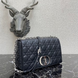 Christian Dior Caro Bag 28cm 281200 Silver Hardware Grained Lambskin Leather Spring/Summer 2022 Collection - Image 8