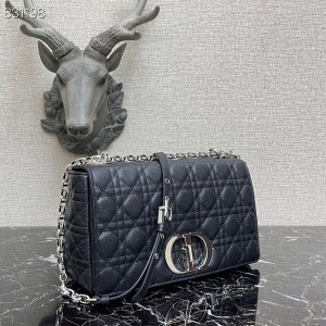 Christian Dior Caro Bag 28cm 281200 Silver Hardware Grained Lambskin Leather Spring/Summer 2022 Collection - Image 9