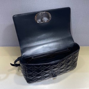 Christian Dior Caro Bag 28cm 281200 Silver Hardware Patent Lambskin Leather Spring/Summer 2022 Collection - Image 5