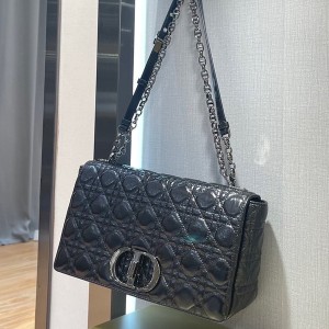 Christian Dior Caro Bag 28cm 281200 Silver Hardware Patent Lambskin Leather Spring/Summer 2022 Collection - Image 6