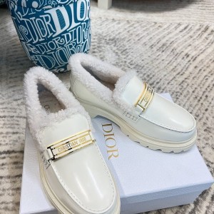 Christian Dior Code Loafer Brushed Calfskin Leather and Shearling Fur Fall/Winter 2022 Collection - Image 4