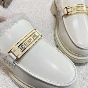 Christian Dior Code Loafer Brushed Calfskin Leather and Shearling Fur Fall/Winter 2022 Collection - Image 5