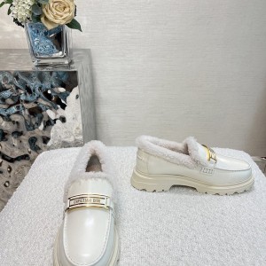 Christian Dior Code Loafer Brushed Calfskin Leather and Shearling Fur Fall/Winter 2022 Collection - Image 6