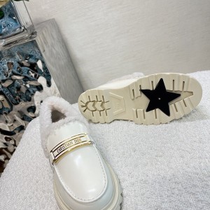 Christian Dior Code Loafer Brushed Calfskin Leather and Shearling Fur Fall/Winter 2022 Collection - Image 7