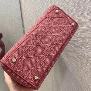 Christian Dior D-Lite Lady Dior Bag 24cm Embroidered Canvas Gold Hardware Fall/Winter 2020 Collection - Image 6