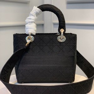 Christian Dior D-Lite Lady Dior Bag 24cm Gold Hardware Spring/Summer 2020 Collection - Image 3